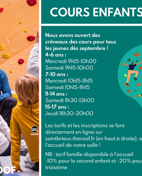 Cours escalade enfants